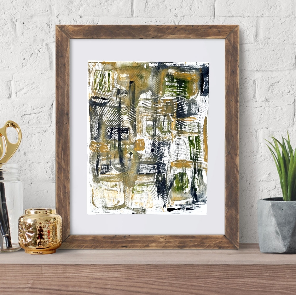 Original Monotype Oil Print "Morocco" on 11x14 Fine Art Paper